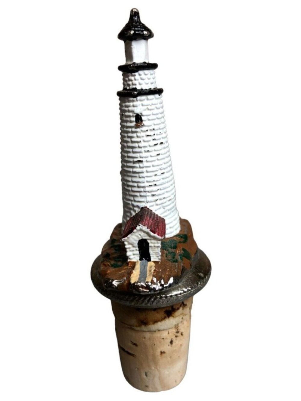 WTU Lighthouse Bottle Stopper Wine Liquor with Chain 3.75" Vintage Nautical Deco - Picture 3 of 10